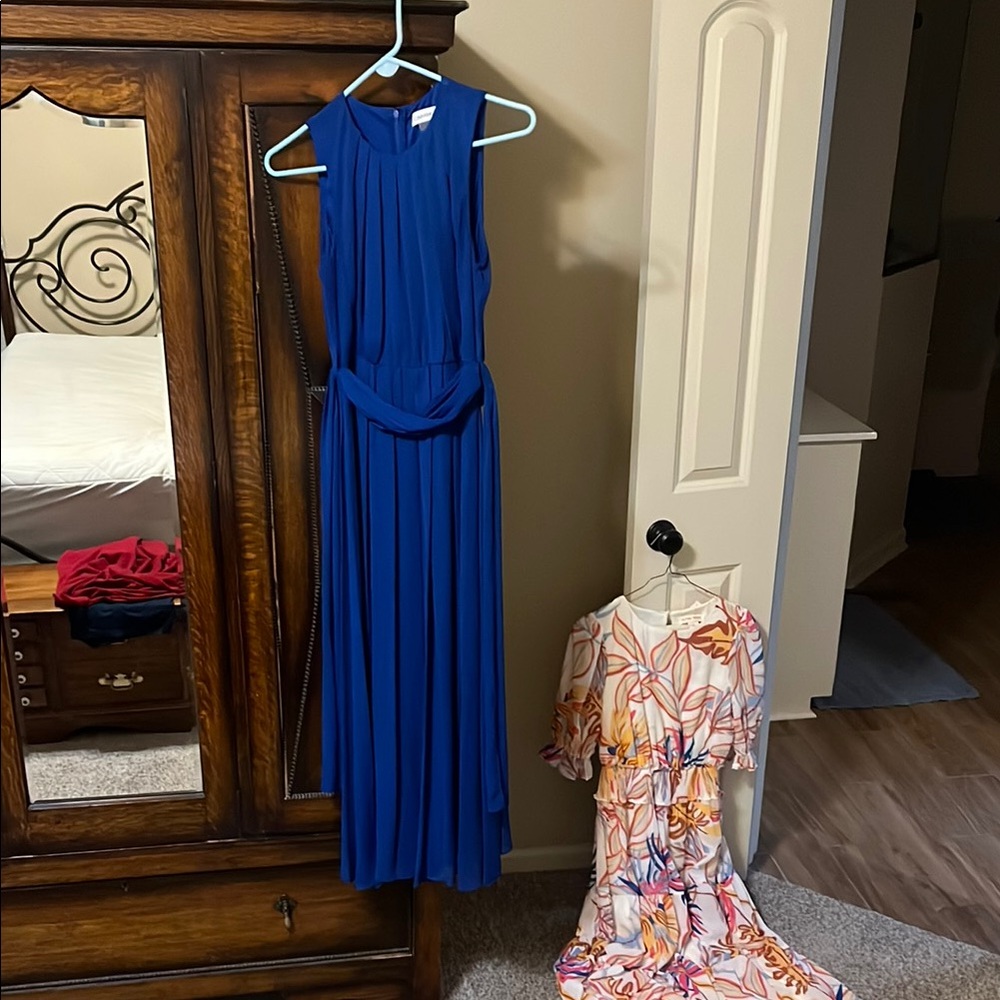 Elegant Blue Sleeveless Dress